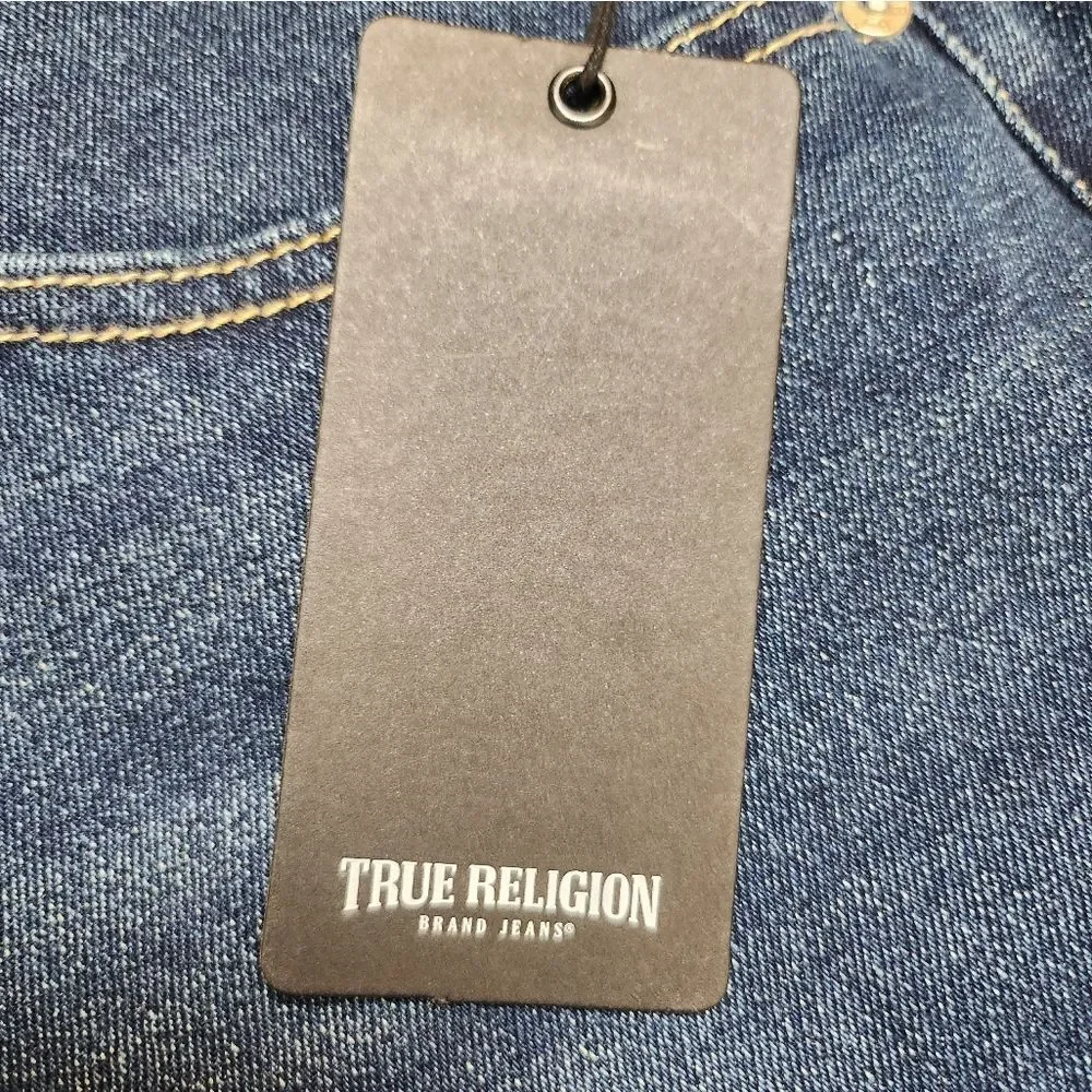True Religion Ricky Relaxed Flap Straight Dark Woodland Wash Jeans Size 36